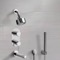 Chrome Tub and Shower System with Multi Function Shower Head and Hand Shower